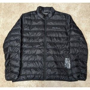 Eddie Bauer EB650 Down Puffer Quilted Men's Black Jacket Size XL Extra Large
